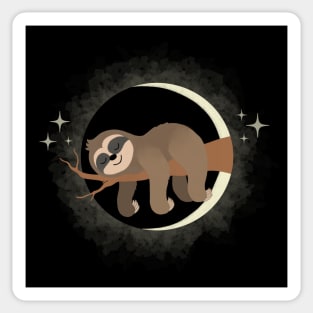 Lazy Sloth Solar Eclipse Sticker